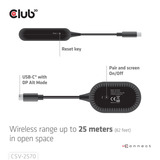 Club 3D Wireless USB-C to HDMI Transmitter and Receiver adapter Zwart