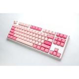 Ducky One 3 Gossamer Pink TKL, toetsenbord Wit/roze, US lay-out, Cherry MX Speed Silver, Double-shot PBT, Hot-swappable, QUACK Mechanics, 80%