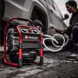 EINHELL SILENZZO 18/160 Professionele draadloze luchtcompressor Zwart/rood, Accu en oplader niet inbegrepen