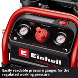 EINHELL SILENZZO 18/160 Professionele draadloze luchtcompressor Zwart/rood, Accu en oplader niet inbegrepen