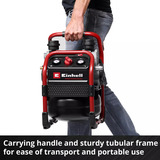 EINHELL SILENZZO 18/160 Professionele draadloze luchtcompressor Zwart/rood, Accu en oplader niet inbegrepen