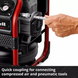 EINHELL SILENZZO 18/160 Professionele draadloze luchtcompressor Zwart/rood, Accu en oplader niet inbegrepen