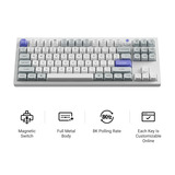 Keychron Q3 HE 8K Magnetic Switch Keyboard Zwart, US lay-out (QWERTY), Keychron Ultra-Fast Lime, 80% (TKL)	, RGB, Hot swap, 8K