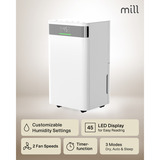 Mill MDH12 luchtontvochtiger Wit, 12 liter per dag, voor 15m²