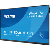 iiyama ProLite TE7512MIS-B4AG 75" 4K Ultra HD Public Display Zwart (mat), 2x HDMI | 1x DisplayPort | VGA | LAN | WiFi | 24/7 | Touch