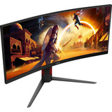 AOC CU34G4 34" Curved UltraWide gaming monitor Zwart/rood, 180 Hz, HDMI, DisplayPort, AMD FreeSync