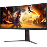 AOC CU34G4 34" Curved UltraWide gaming monitor Zwart/rood, 180 Hz, HDMI, DisplayPort, AMD FreeSync