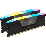 Corsair 64 GB DDR5-6400 Kit werkgeheugen Zwart, CMH64GX5M2B6400C32, Vengeance RGB, XMP