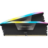 Corsair 64 GB DDR5-6400 Kit werkgeheugen Zwart, CMH64GX5M2B6400C32, Vengeance RGB, XMP