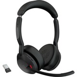 Jabra Evolve2 55, UC on-ear headset Zwart, Stereo, USB-A, Link380a, gecertificeerd voor Google Meet en Zoom