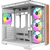 Thermaltake View 380 WS ARGB Snow midi tower behuizing Wit/houtkleur | 2x USB-A | 1x USB-C | RGB | Tempered Glass