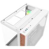 Thermaltake View 380 WS ARGB Snow midi tower behuizing Wit/houtkleur | 2x USB-A | 1x USB-C | RGB | Tempered Glass