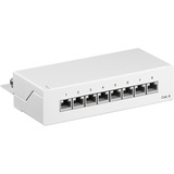 goobay CAT 6 Mini/Desktop Patch Panel, 8 Port patchpaneel Wit