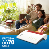 AVM FRITZ!Box 6670 Cable Edition International router Wit/rood