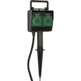 Brennenstuhl Tuincontactdoos met aardspies 1154430 2-voudige stekkerdoos Zwart, 2x stekker, 1,4 meter, IP44