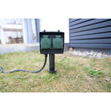 Brennenstuhl Tuincontactdoos met aardspies 1154430 stekkerdoos Zwart, 1,4 meter, IP44