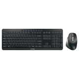 CHERRY STREAM DESKTOP ULTIMATE draadloze desktopset Zwart, US lay-out (QWERTY), Cherry SX-Schaartechnologie, 100%, 4000 dpi, White leds, ABS, 2.4 GHz / Bluetooth / USB