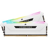 Corsair 16 GB DDR4-3200 Kit werkgeheugen Wit, CMH16GX4M2E3200C16W, Vengeance RGB PRO SL, XMP 2.0