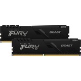 Kingston FURY 64 GB DDR4-3200 (2x 32 GB) Kit werkgeheugen Zwart, KF432C16BBK2/64, Beast