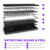 NZXT Function Elite MiniTKL, gaming toetsenbord Zwart, US lay-out, NZXT Swift, NZXT Swift, 80%, Hot-swappable