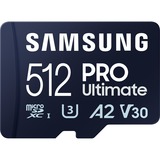 Samsung PRO Ultimate 512 GB microSDXC geheugenkaart Blauw, UHS-I U3, Class 3, V30, Incl. SD-Adapter