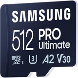 Samsung PRO Ultimate 512 GB microSDXC geheugenkaart Blauw, UHS-I U3, Class 3, V30, Incl. SD-Adapter