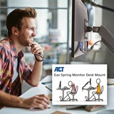 ACT Connectivity Monitorarm office met gasveer, 1 scherm Zwart