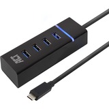 ACT Connectivity USB-C Hub 3.2 met 4 USB-A poorten usb-hub Zwart