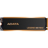 ADATA LEGEND 960 MAX 1 TB SSD Donkergrijs/goud, PCIe 4.0 x4, NVMe 1.4, M.2 2280