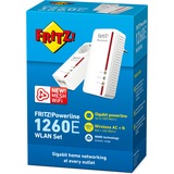 AVM FRITZ!Powerline 1260E WLAN Set International powerline + wlan Wit, Mesh Wi-Fi