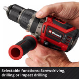 EINHELL Professional Accu Klopboor-/Schroefmachine TP-CD 18/70 Li-i BL+70 (2+3Ah) klopboorschroevendraaier Rood/zwart, Incl. 2.0 Ah + 3.0 Ah Power X-Change accu en lader, 70-delige bit-/booraccessoireset, E-Case S-F