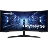 SAMSUNG Odyssey G5 LC34G55TWWRXEN 34" Curved UltraWide Gaming Monitor Zwart, HDMI, DisplayPort, 165 Hz