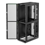APC NetShelter SX AR3200B2, Colocation, 2 x 20U server rack Zwart/groen, 600B x 1070D mm, met zijpanelen