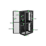 APC NetShelter SX AR3200B2, Colocation, 2 x 20U server rack Zwart/groen, 600B x 1070D mm, met zijpanelen