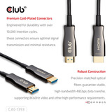 Club 3D HDMI Hybrid AOC kabel 8K60Hz/4K120Hz 50m Zwart