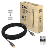 Club 3D Ultra High Speed AOC HDMI 2.1 gecertificeerde unidirectioneel kabel male-male Zwart, 15 meter, 4K 120Hz, 8K 60Hz, 48 Gbps