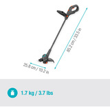 GARDENA Gazontrimmer EasyTrim 25 18V grastrimmer Grijs/turquoise, Accu en oplader niet inbegrepen