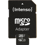 Intenso UHS-I Performance microSDXC 16 GB  geheugenkaart Zwart, Incl. SD adapter, UHS-I U1, Class 10