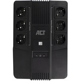 ACT Connectivity Line Interactive UPS 600VA - met 6 geaarde stopcontacten Zwart