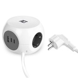 Stekkerdoos kubus met 3 stopcontacten, 30W Power Delivery USB-C/A poorten, kabellengte 1,5m