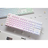 Ducky One 3 Classic Pure White TKL RGB mechanisch toetsenbord Wit, US lay-out (QWERTY), Cherry MX Red, 80% (TKL)	, RGB leds, Double-shot PBT, Hot-swappable, QUACK Mechanics