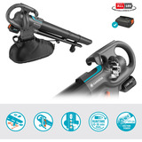 GARDENA Stofzuiger/-blazer PowerJet Collect bladzuiger / bladblazer Grijs/zwart, 18V P4A-accu en oplader inbegrepen