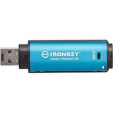 Kingston IronKey Vault Privacy 50 32 GB usb-stick Lichtblauw/zwart, USB-A 3.2 Gen 1 (5 Gbit/s)