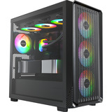 Montech X5M midi tower behuizing Zwart | 2x USB-A | 1x USB-C | RGB | Tempered Glass