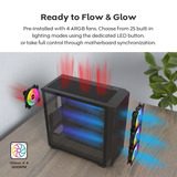 Montech X5M midi tower behuizing Zwart | 2x USB-A | 1x USB-C | RGB | Tempered Glass
