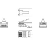 goobay RJ45 Stekker CAT 6 UTP onafgeschermd 10 stuks, voor ronde kabel