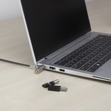 ACT Connectivity Nano laptopslot met sleutels diefstalbeveiliging Grijs, 2 meter