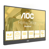 AOC 16T20E2 15.6" monitor Zwart, 1x Mini HDMI, 1x USB-C, Audio