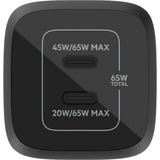 Belkin BoostCharge Pro 2-poorts USB-C GaN-wandlader met PPS (65 W) Zwart