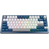 Montech Mkey Pro Freedom, toetsenbord Donkerblauw/wit, US lay-out, Gateron G Pro Yellow, 75%, Hot-swappable, RGB, Double-Shot PBT, USB-C / 2.4 GHz / Bluetooth 5.2